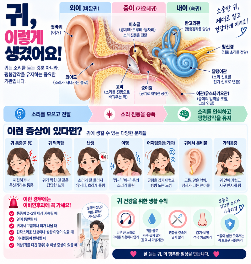 중이염 증상·원인·치료 | 성인과 아이 차이, 병원에 가야 하는 신호