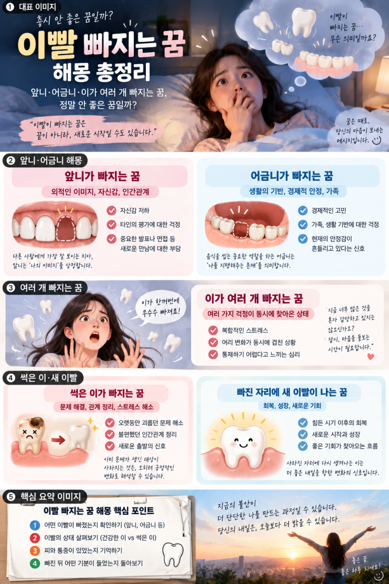 이빨 빠지는 꿈 해몽 총정리