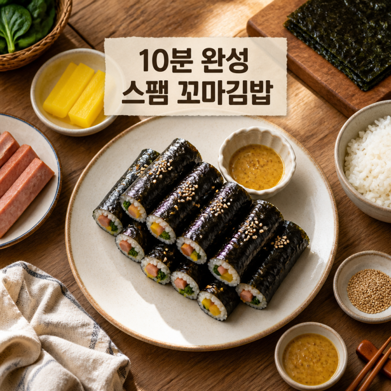시간 효율 최고 스팸 꼬마김밥 맛있게 만드는 법