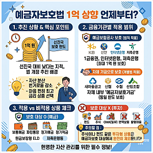 예금자보호법 1억 상향 언제부터? 저축은행 새마을금고 적용 범위 총정리