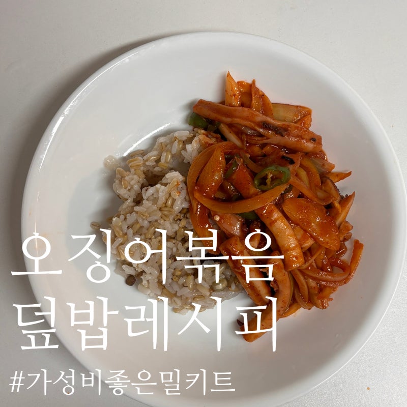 오징어볶음 덮밥 밀키트 ㅣ 부드러운 질기지 않아 좋았던 오징어덮밥
