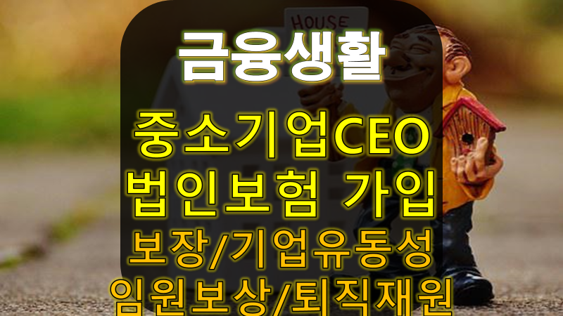 중소기업 CEO가 왜 법인명의로 보험을 가입하는가? - 보장, 기업 유동성, 임원 보상, 퇴직재원,....