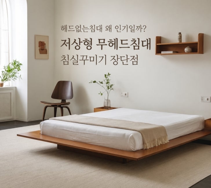 헤드없는침대 왜 인기일까? 저상형침대 무헤드침대 침실꾸미기 장단점