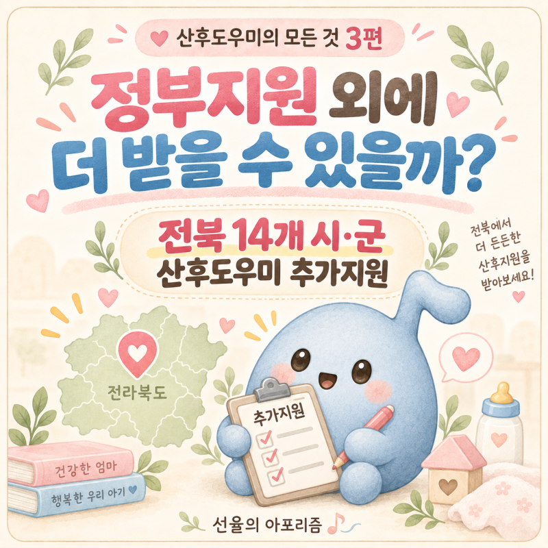 산후도우미, 정부지원 외에 더 받을 수 있을까? 전북 14개 시·군 추가지원 총정리