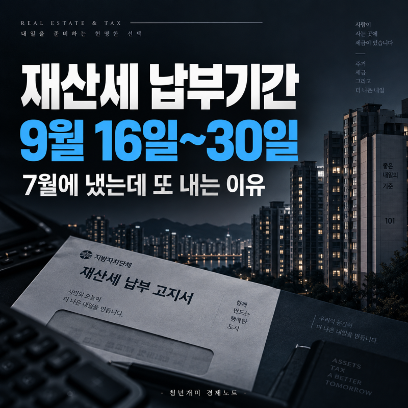 재산세 납부기간 2026년 9월 16~30일, 7월에 냈는데 또 내는 이유