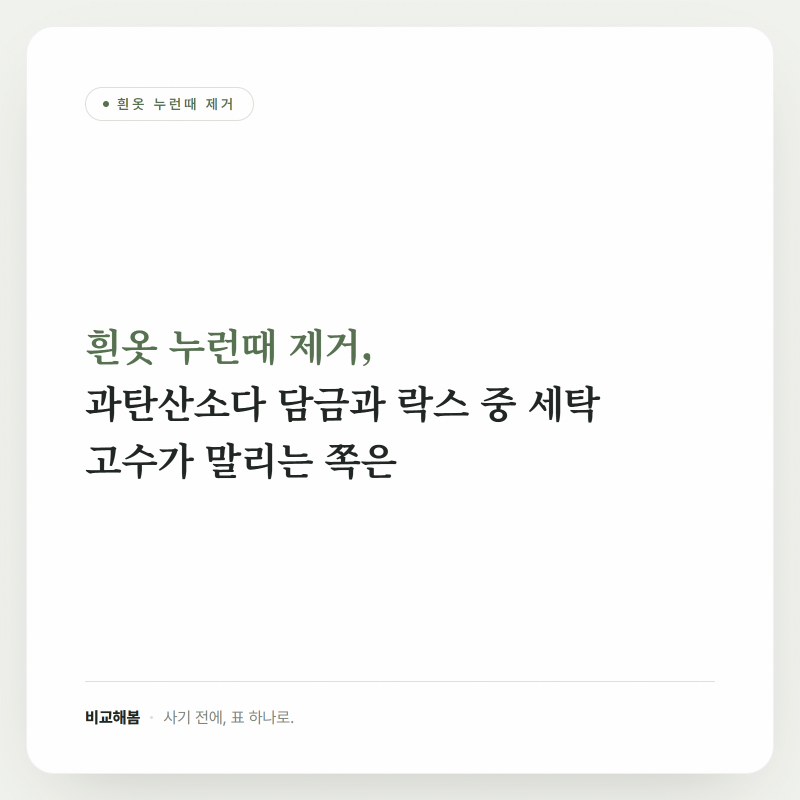 흰옷 누런때 제거, 과탄산소다 담금과 락스 중 세탁 고수가 말리는 쪽은
