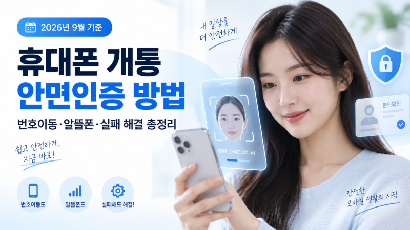 휴대폰 개통 안면인증 방법｜번호이동·알뜰폰·실패 해결 총정리(2026)