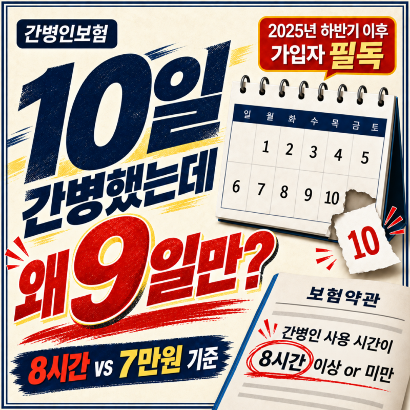 간병인보험 추천 20만원보다 하루 몇 시간 썼는지가 먼저입니다