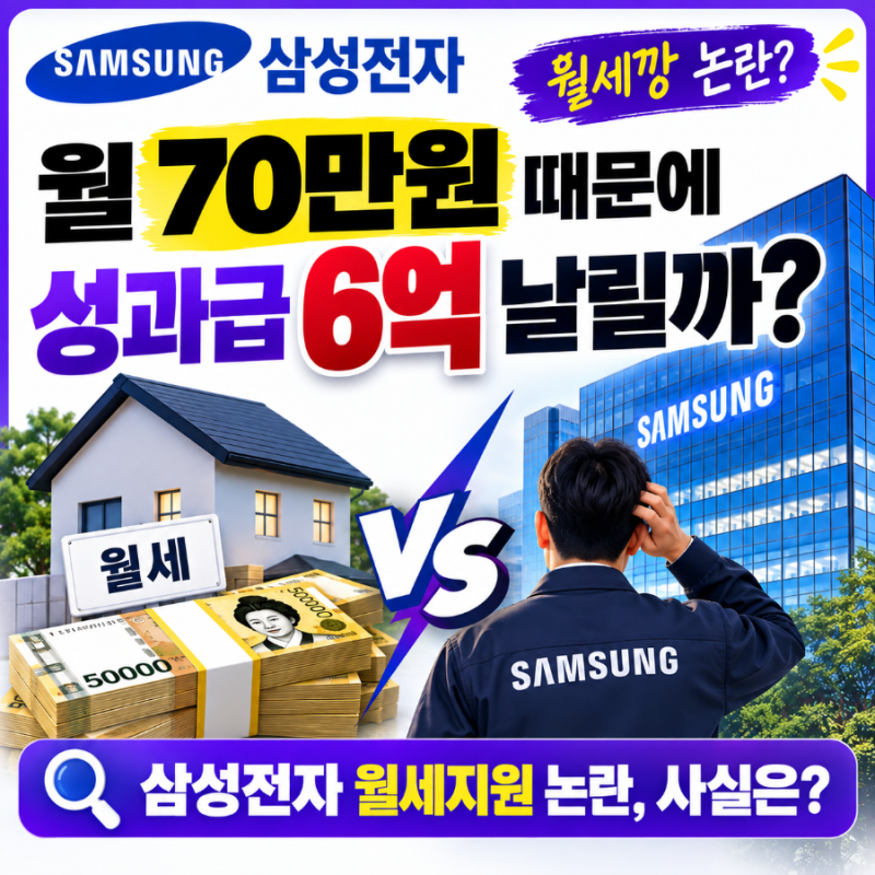 삼성전자 월세지원 부정수급 논란, 월 70만원 때문에 성과급 6억까지 놓칠까?