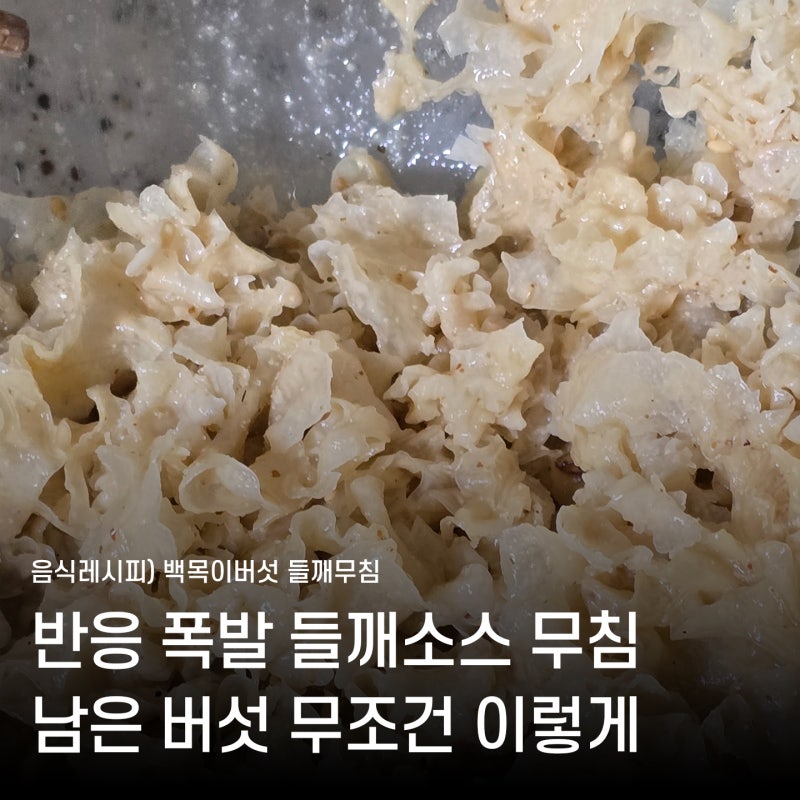 백목이버섯 들깨가루 무침 레시피, 쫄깃한 식감 살려 데치고 무치는 꿀팁
