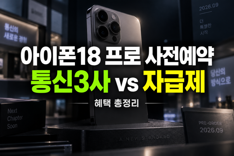 아이폰 18 프로 사전예약 혜택 총정리SKT·KT·LG유플러스·자급제 어디가 유리할까?