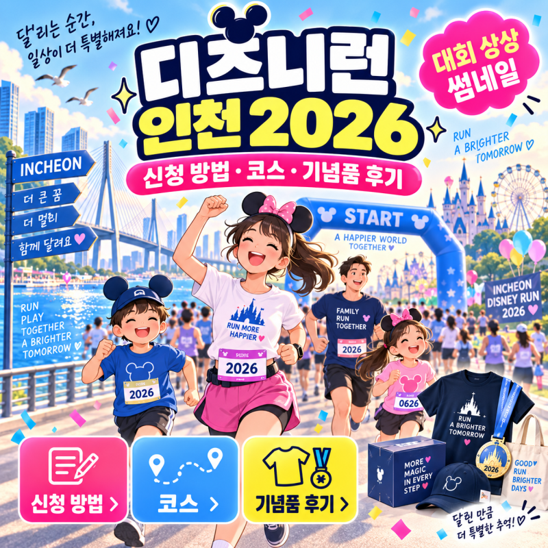디즈니런 인천 2026 신청 방법(+코스 기념품 후기)