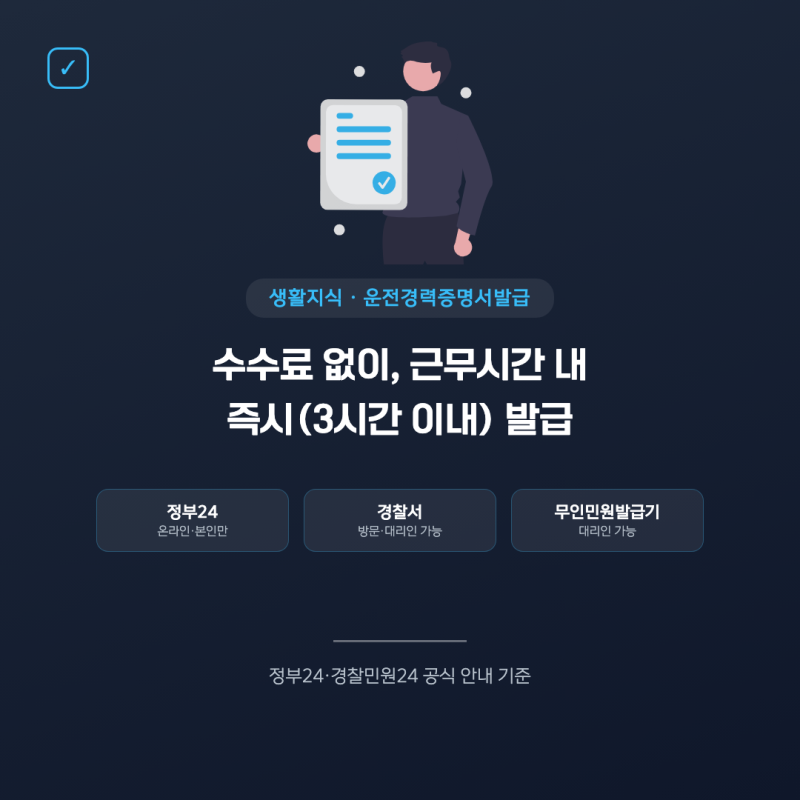 운전경력증명서 발급방법, 정부24 신청 절차와 준비서류
