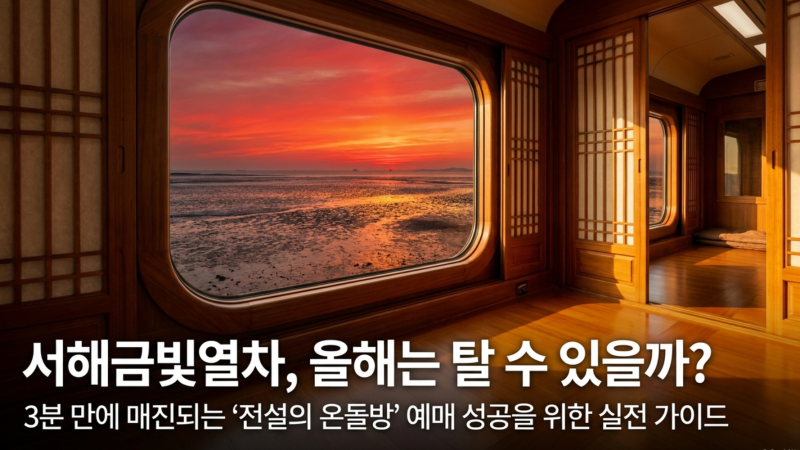 [3분 매진] 서해금빛열차 온돌방 예매 성공 꿀팁 & 명당자리 명쾌 정리!