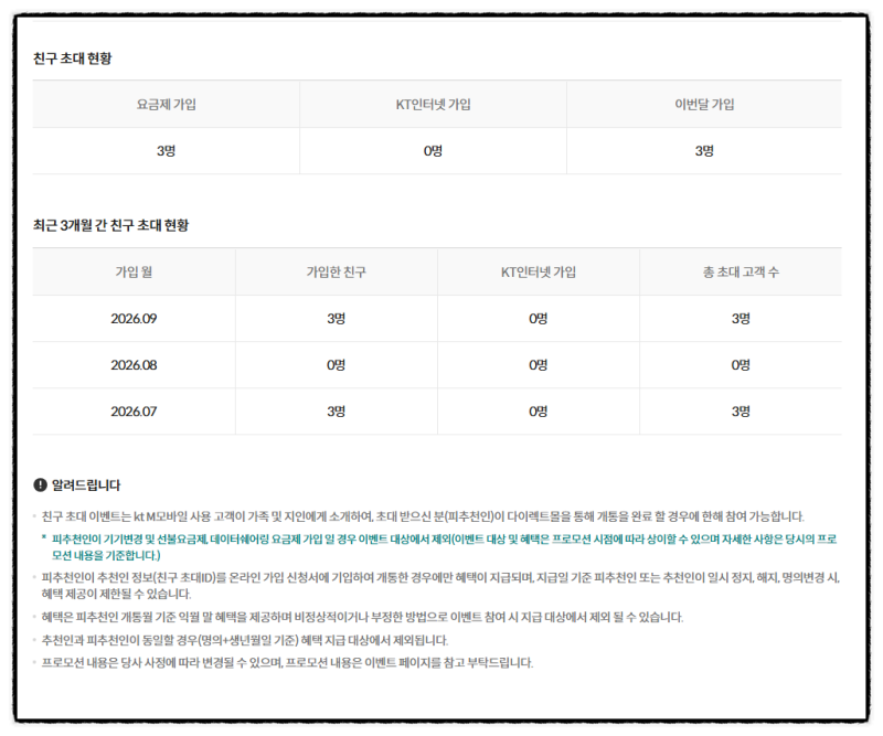 ktm모바일 친구초대링크 공유( 9월 3명이나 가입해주셨다니!)
