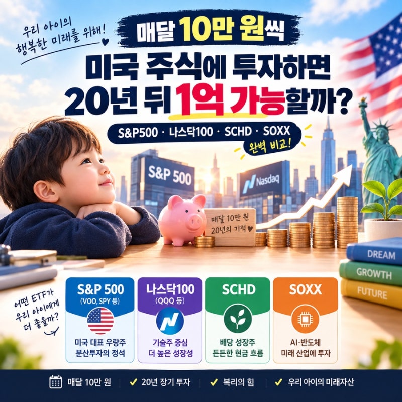 아동수당으로 매달 10만 원씩 미국 주식에 투자하면 우리 아이 20년 뒤 1억 가능할까? S&P500·나....