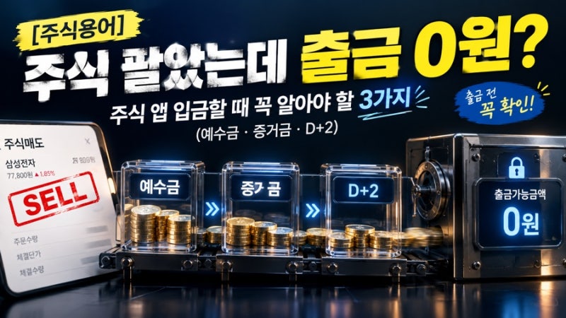 [주식용어] "주식 팔았는데 출금 0원?" 주식 앱 입금할 때 꼭 알아야 할 3가지 (예수금·증거금....