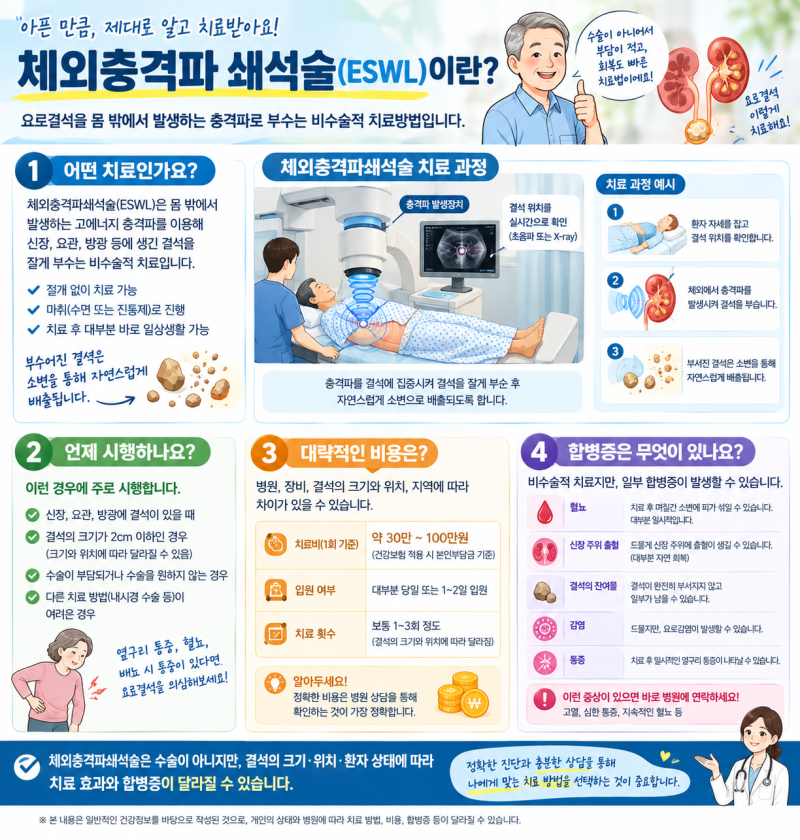 요로결석 체외충격파쇄석술실비는 받았는데 수술비는 왜 안 나왔을까요?