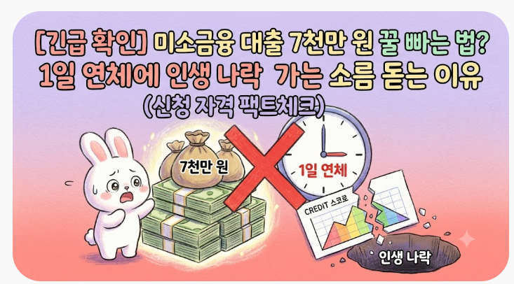 [긴급 확인] 미소금융 대출 7천만 원 꿀 빠는 법? 1일 연체에 인생 나락 가는 소름 돋는 이유 (....