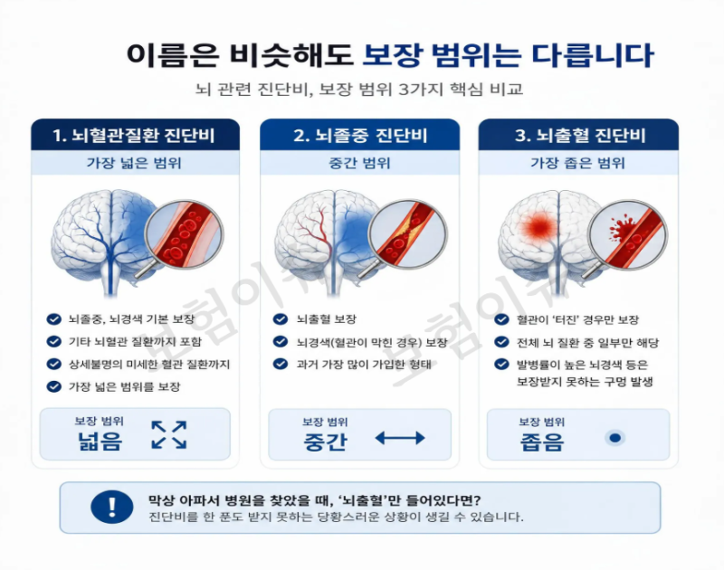 뇌혈관질환 진단비 범위 총정리(뇌혈관질환vs뇌졸중vs뇌출혈)