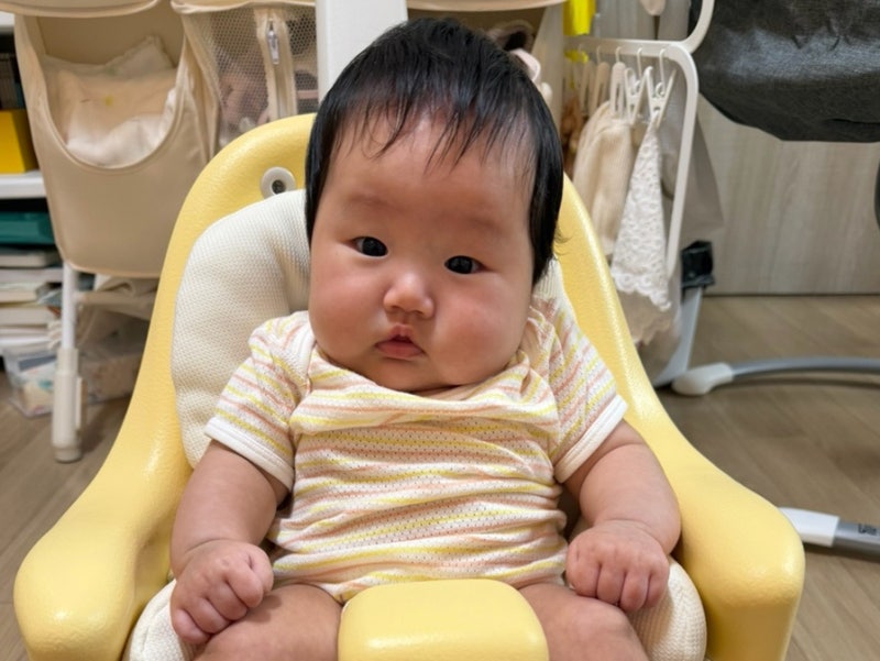 에시앙 범보의자 3개월 아기 첫 범보의자, 백일사진까지 활용해요