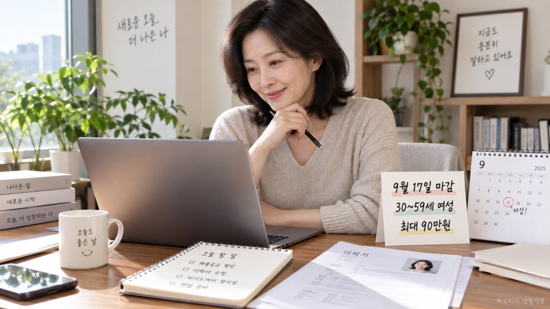 2026 서울커리업 구직지원금 5차 30~59세 여성 최대 90만원, 9월 17일 마감