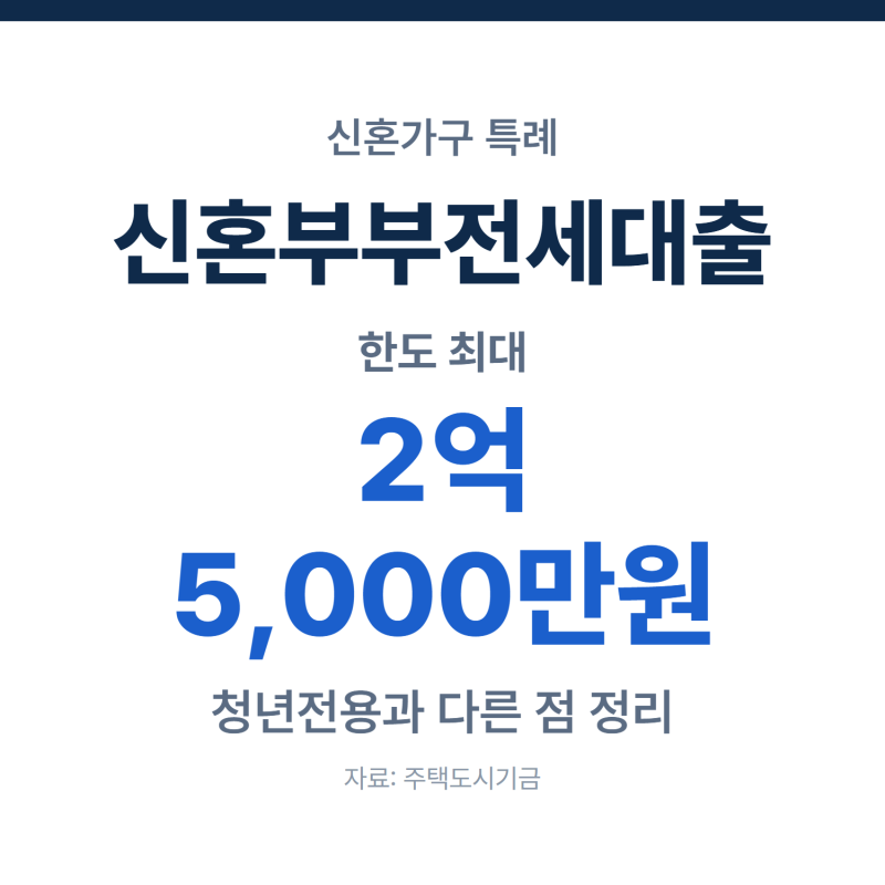 신혼부부전세대출 한도 비교, 청년전용 버팀목과 다른 소득기준