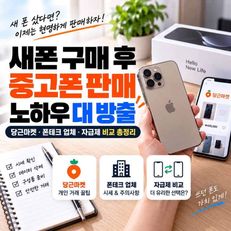새폰 구매 후 중고폰 판매 노하우 대 방출 (당근마켓 · 폰테크 업체 · 자급제 비교 총정리)