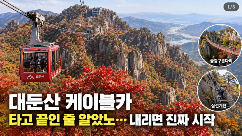대둔산 케이블카 탔다고 끝인 줄 알았노…내리면 51도 계단 기다린다 ft 대둔산 단풍