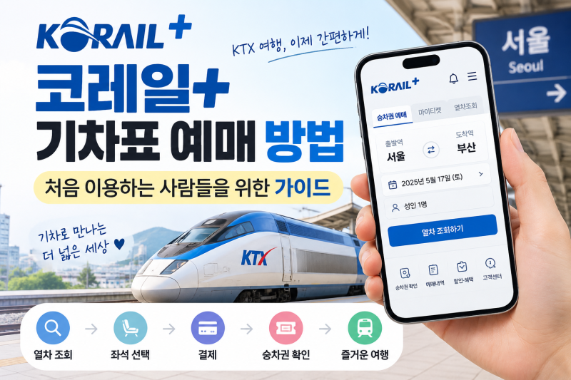 코레일+ 기차표 예매 방법 - 처음 이용하는 사람들을 위한 가이드