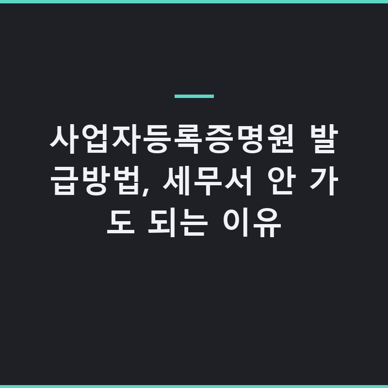 사업자등록증명원 발급방법, 세무서 안 가도 되는 이유