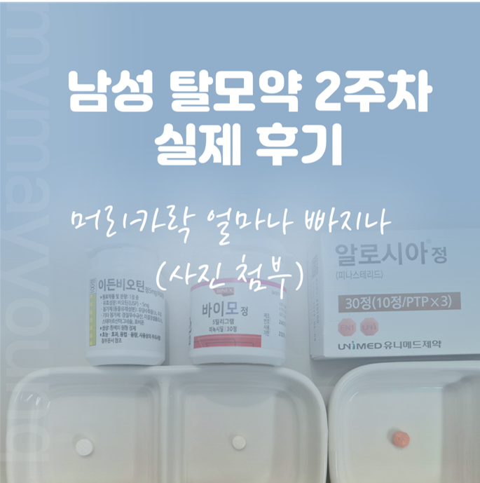 남자 탈모약 2주 차 실제 후기 | 머리카락 얼마나 빠지나