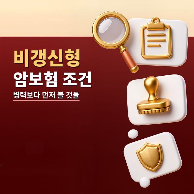 암보험비갱신형 알아볼 때 병력보다 먼저 본 조건