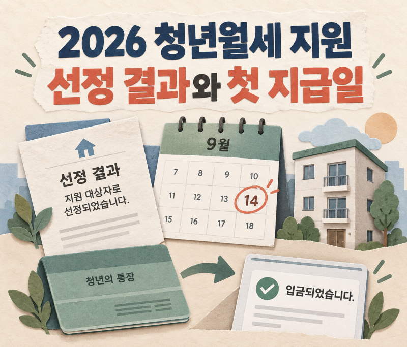2026 청년월세 지원 선정 결과 확인, 9월 발표 후 지급 시작 시점