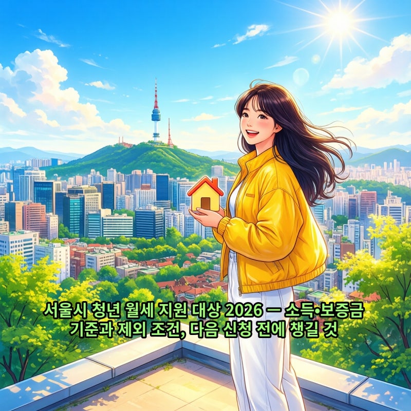 서울시 청년 월세 지원 대상 2026 — 소득·보증금 기준과 제외 조건, 내년 신청 전에 챙길 것