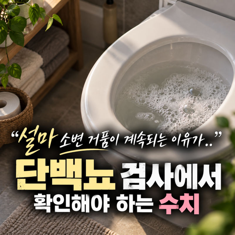 "설마 소변 거품이 계속되는 이유가.." 단백뇨 검사에서 확인해야 하는 수치