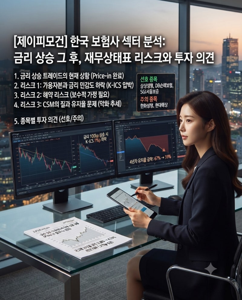 금리 상승으로 보험주 끝났다? 제이피모건이 경고하는 3가지 재무 리스크와 삼성생명 한화생....
