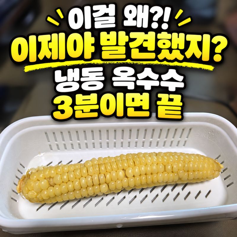 다이소 옥수수 고구마 찜기 후기, 냉동 옥수수 전자레인지 3분이면 끝.