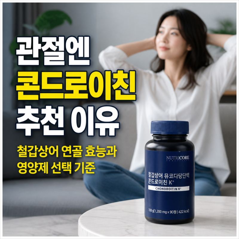 관절엔 콘드로이친 추천 이유, 철갑상어 연골 효능과 영양제 선택 기준