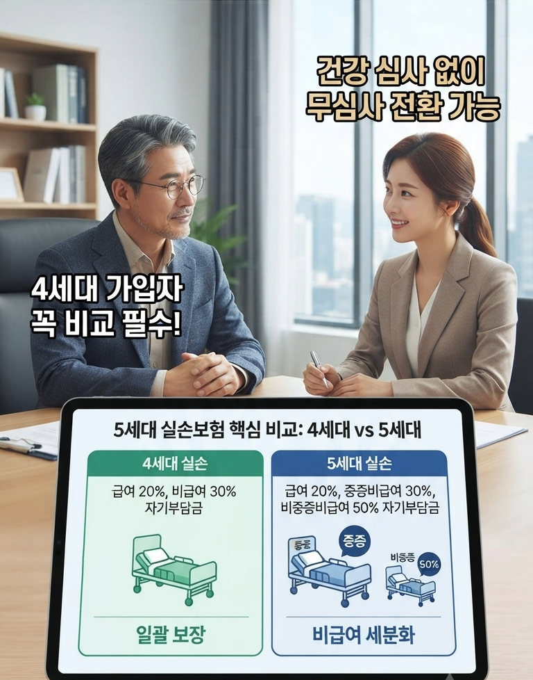 4세대 vs 5세대 실손보험 완전 비교