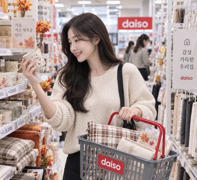 다이소 가을 인테리어 2천원부터 나왔어요 방석 하나 바꿨는데 분위기가 달라져요