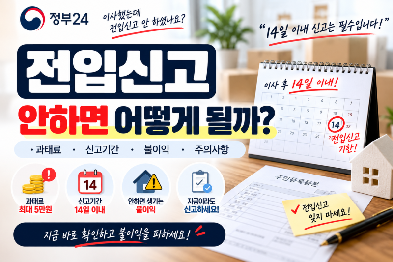 전입신고 안하면 어떻게 될까? 과태료·신고기간·불이익 총정리
