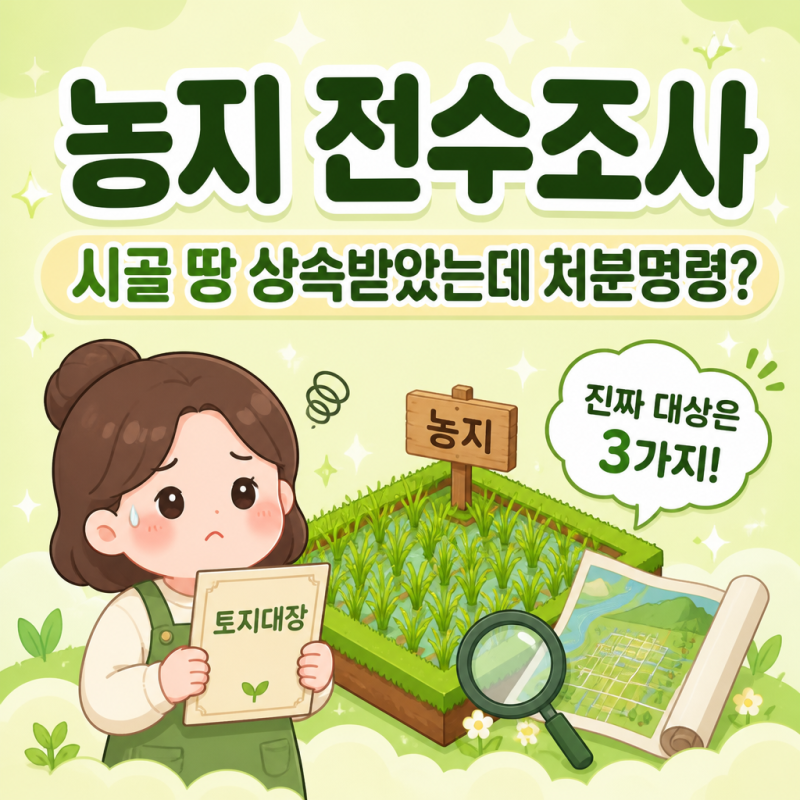 "시골 땅 상속받았는데 처분명령?" 농지 전수조사, 진짜 대상은 3가지