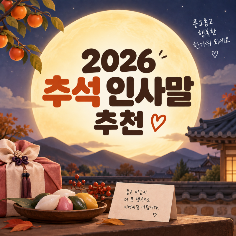 마음을 전하는 2026 추석 인사말 문구 모음!