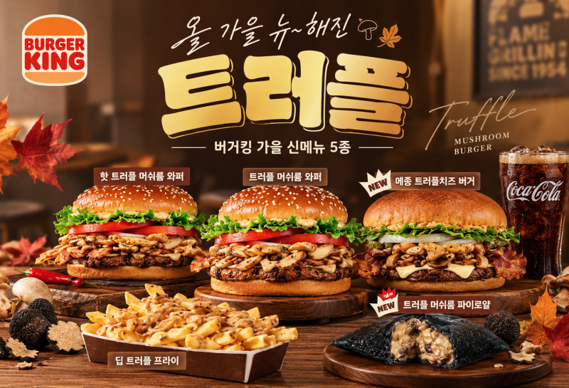 버거킹 트러플 머쉬룸 와퍼 돌아왔다! 2026 가을 신메뉴 5종 정리