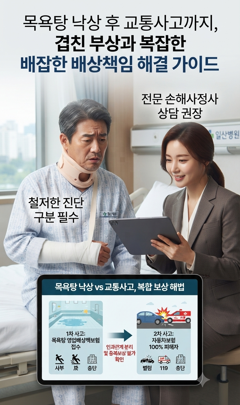 [목욕탕 사고 보상] 목욕탕에서 미끄러져 크게 다쳤다면? 영업배상책임보험 청구 방법과 교....
