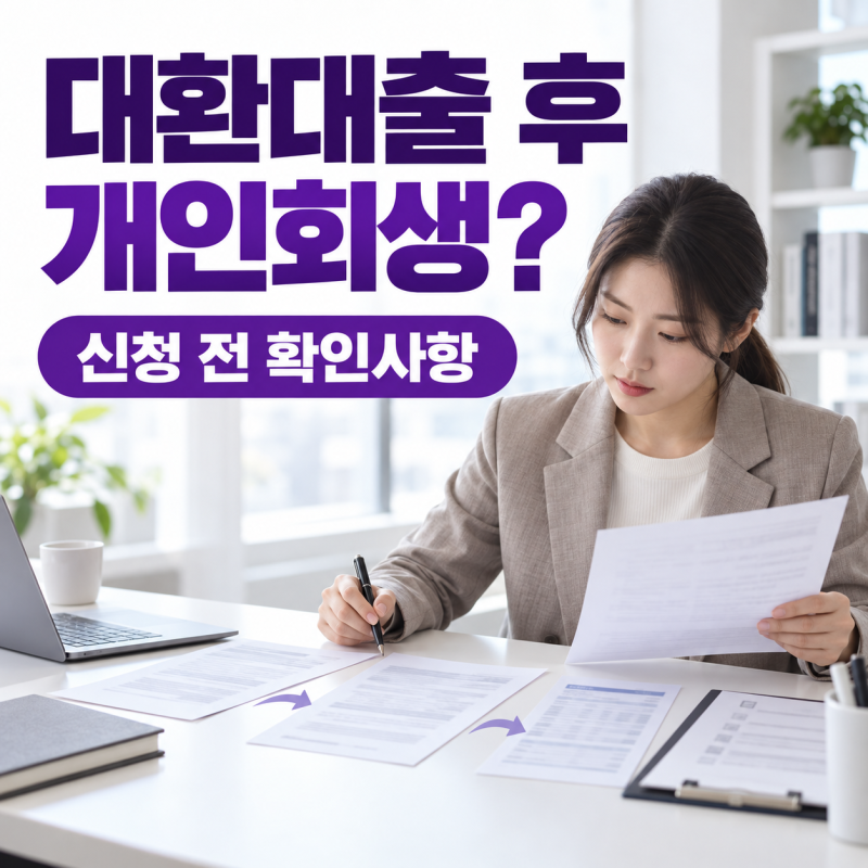 대환대출 후 개인회생을 신청한다면? 통대환·채권자목록·소명자료 확인사항