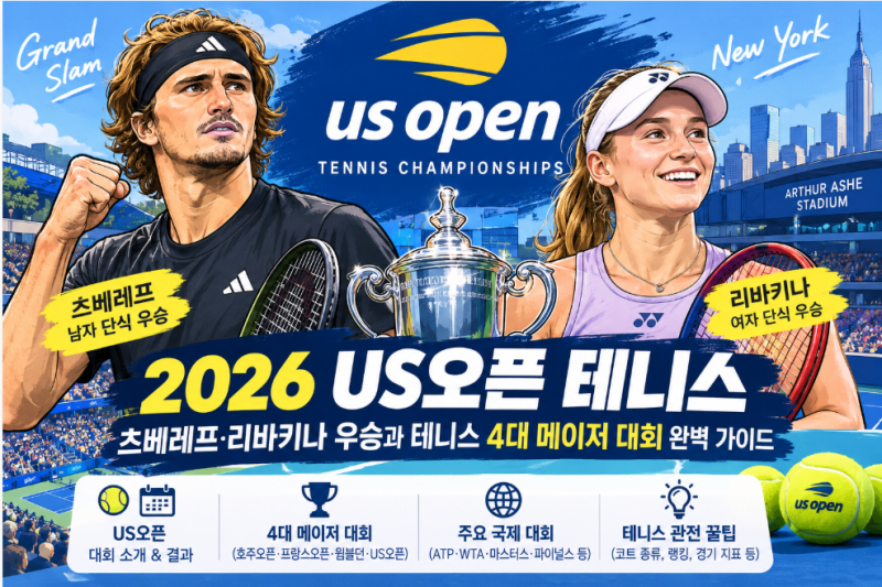 2026 US오픈 테니스 총정리｜츠베레프 우승·리바키나 우승 결과와 테니스 4대 메이저 대회 완....