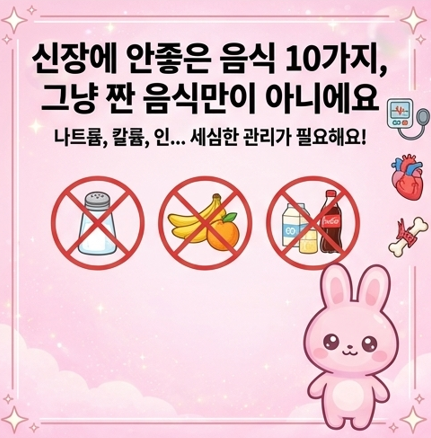 신장에 안좋은 음식 10가지 그냥 짠 음식만이 아니에요