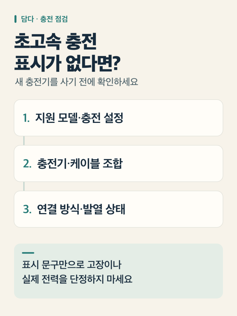갤럭시 S24·S25 초고속 충전 2.0이 안 뜰 때, 충전기·케이블 확인 순서